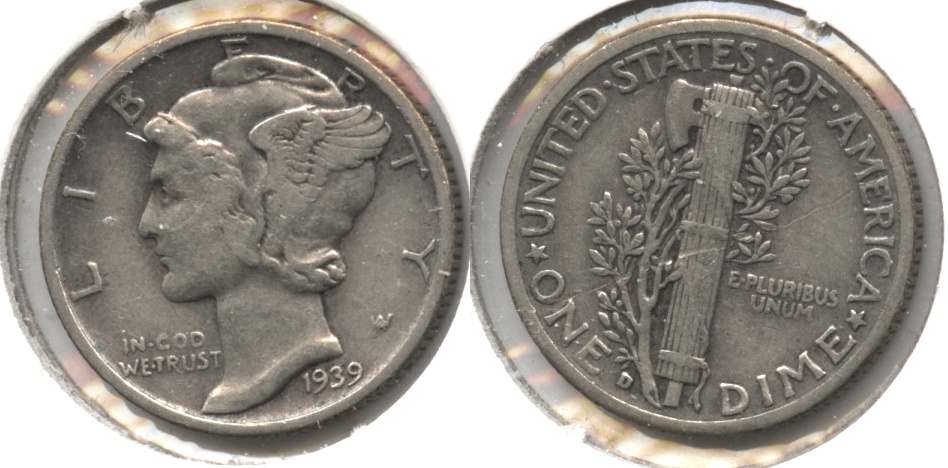 1939-D Mercury Dime Fine-12 #k