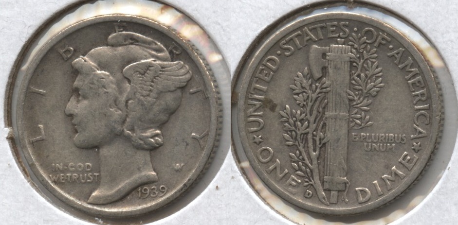 1939-D Mercury Dime Fine-12 #m
