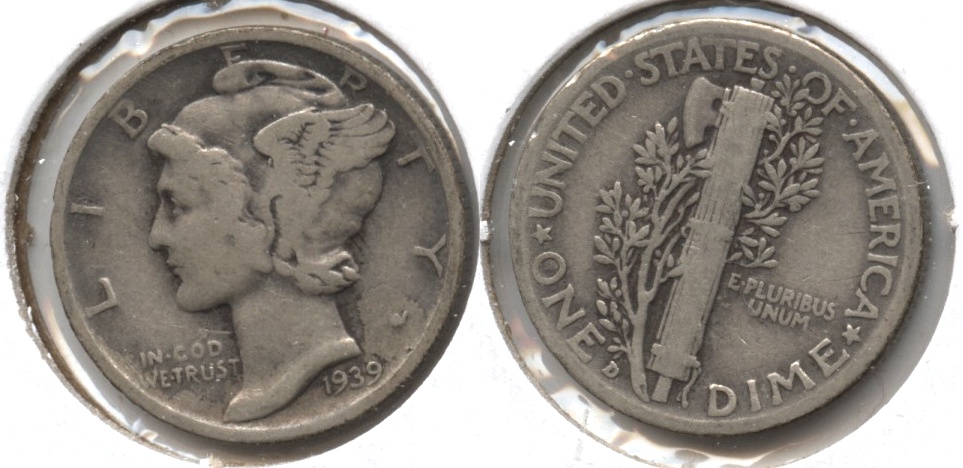 1939-D Mercury Dime Fine-12 #n