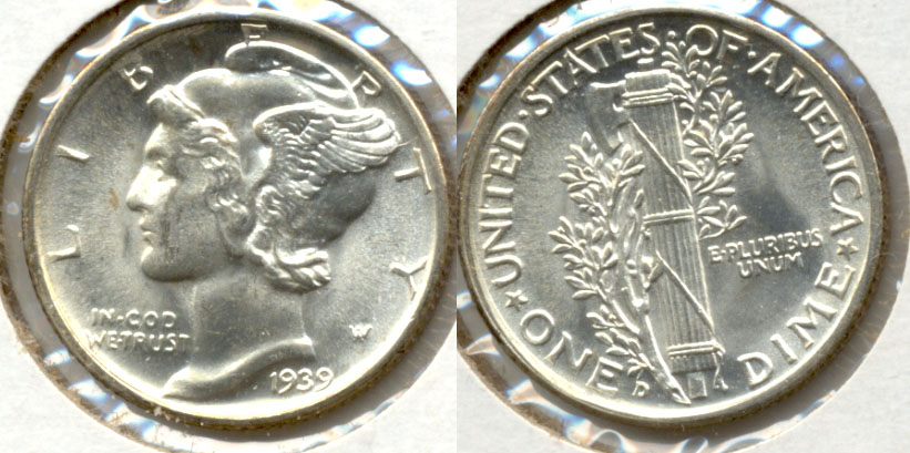 1939-D Mercury Dime MS-60