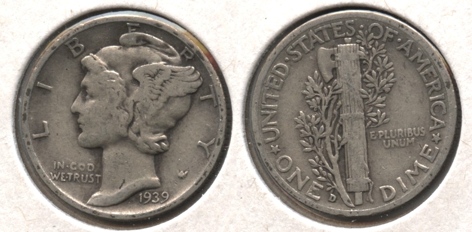 1939-D Mercury Dime VG-8 #a