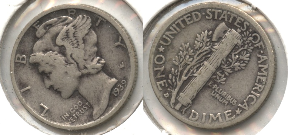 1939-D Mercury Dime VG-8 #c