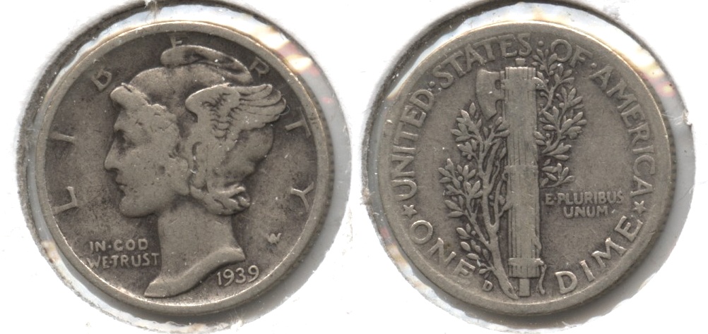 1939-D Mercury Dime VG-8 #j