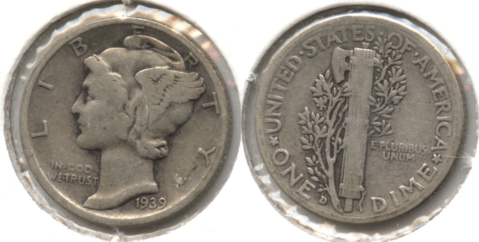1939-D Mercury Dime VG-8 #l