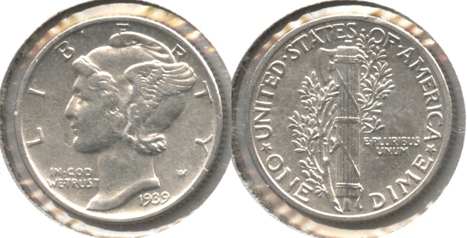 1939 Mercury Dime AU-50 #j
