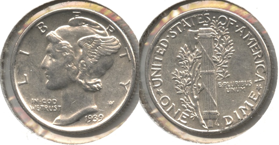 1939 Mercury Dime AU-50 #o