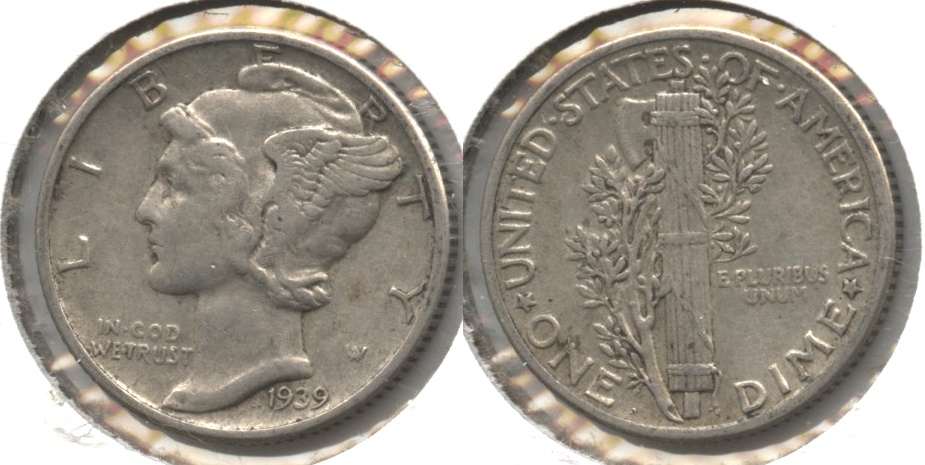 1939 Mercury Dime EF-40 #b