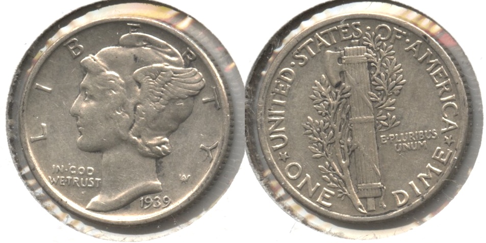 1939 Mercury Dime EF-40 #e