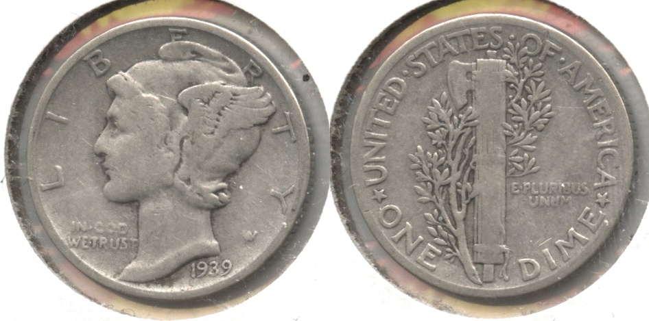 1939 Mercury Dime Fine-12 #ai
