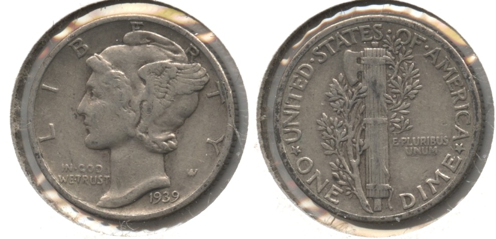 1939 Mercury Dime Fine-12 #b