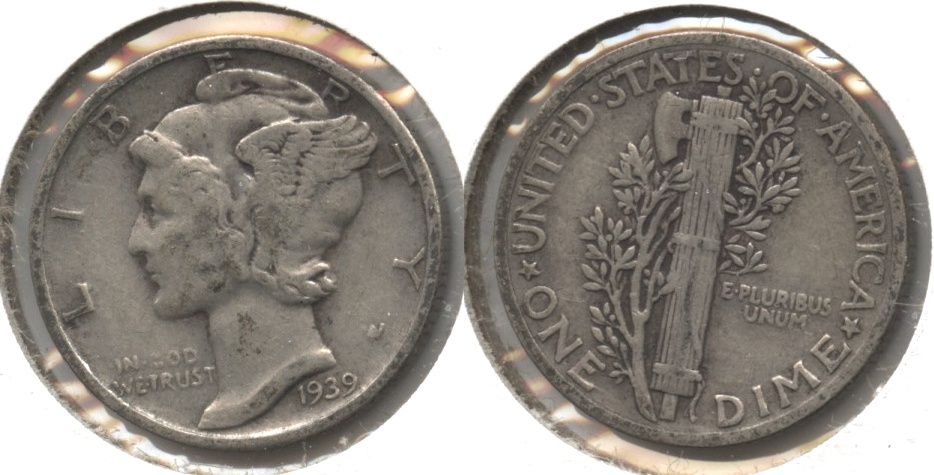 1939 Mercury Dime Fine-12 #g