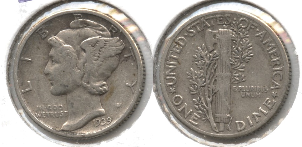 1939 Mercury Dime Fine-12 #r