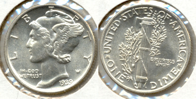1939 Mercury Dime MS-60 a