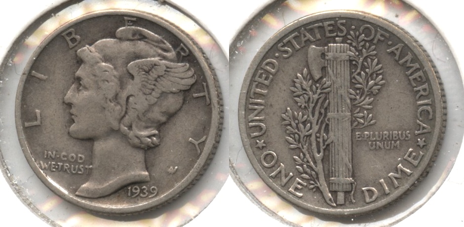 1939 Mercury Dime VF-20 #b