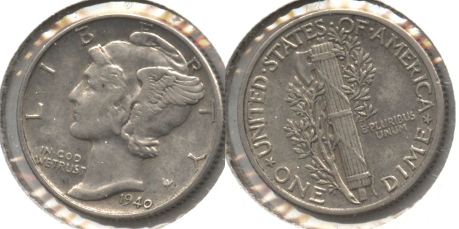 1940 Mercury Dime EF-40 #d