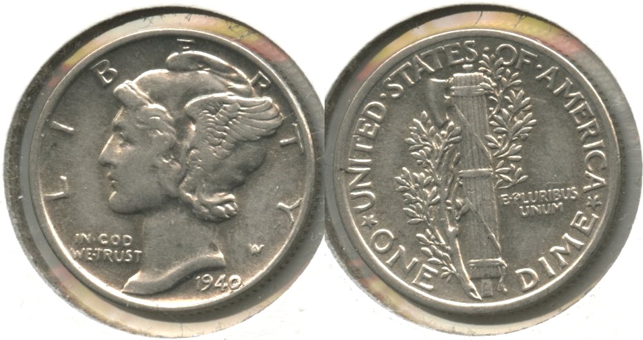 1940 Mercury Dime EF-40 #h