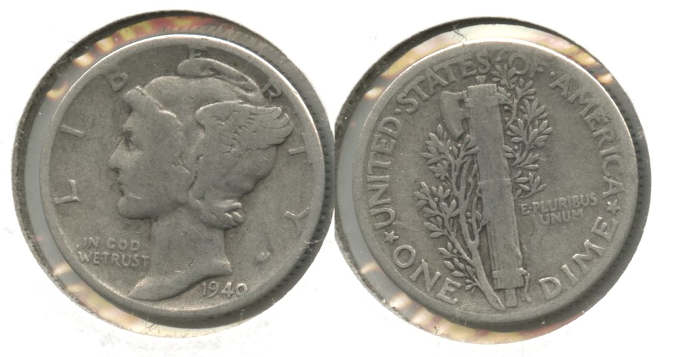 1940 Mercury Dime VG-8