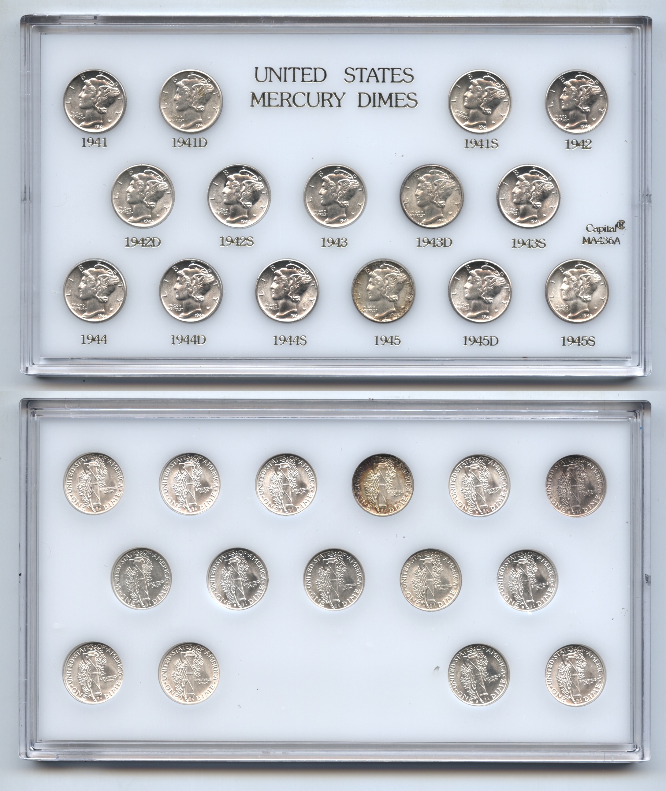 1941 - 1945 Mercury Dime Mint State Set