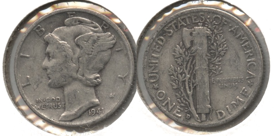 1941-D Mercury Dime Fine-12 #e