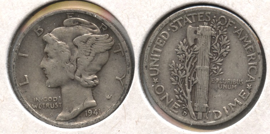 1941-D Mercury Dime Fine-12 #l