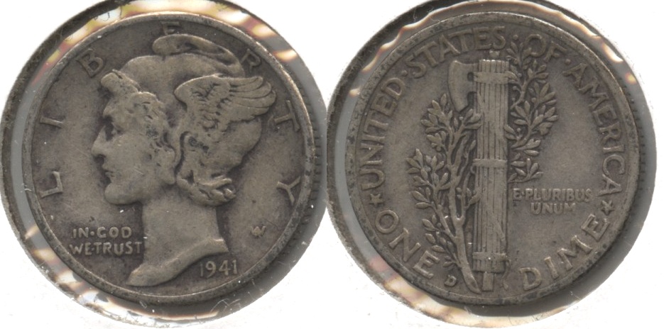 1941-D Mercury Dime Fine-12 #p