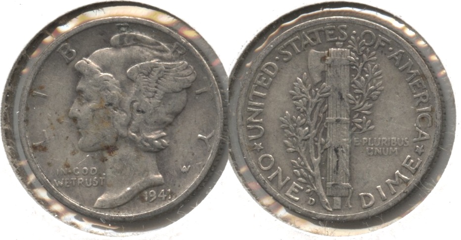 1941-D Mercury Dime Fine-12 #q