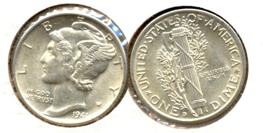 1941-D Mercury Dime MS-60 f