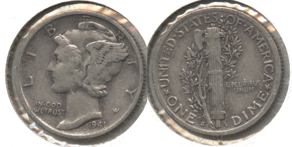 1941-S Mercury Dime Fine-12 #g