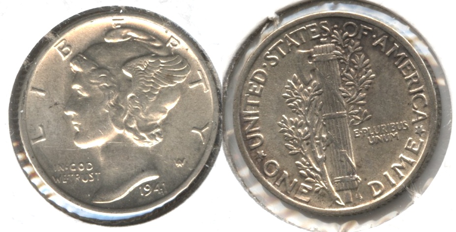 1941 Mercury Dime AU-55 #d