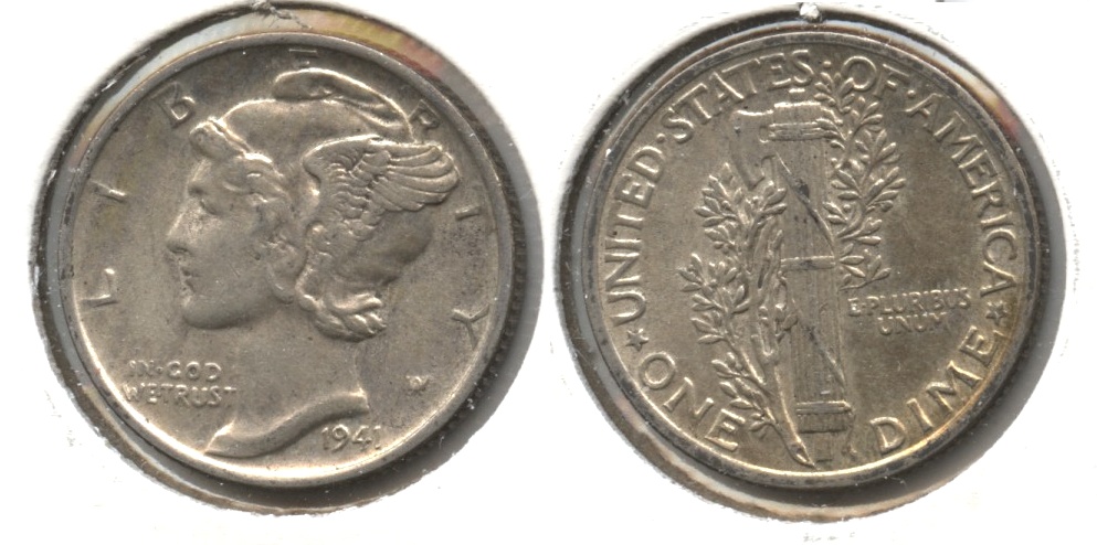 1941 Mercury Dime EF-45 #b