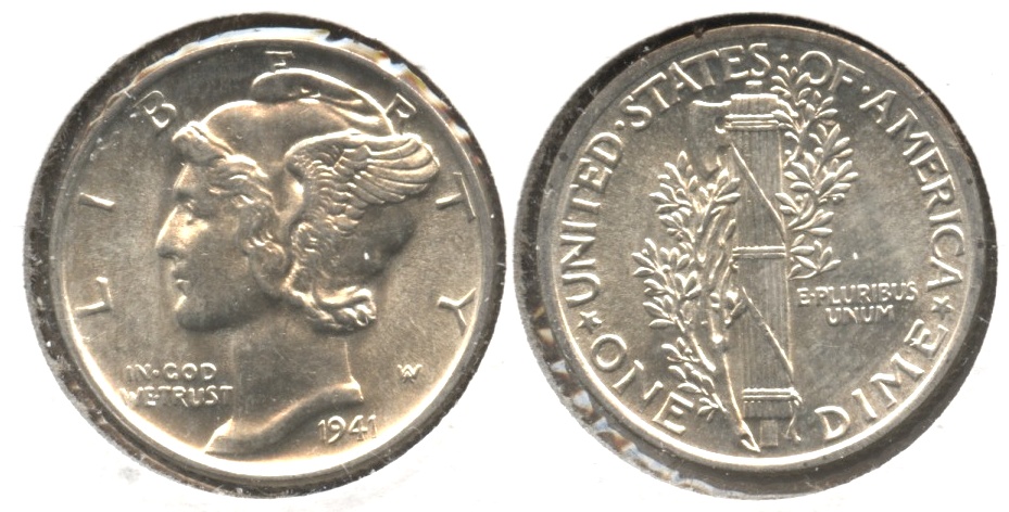 1941 Mercury Dime MS-60 #m