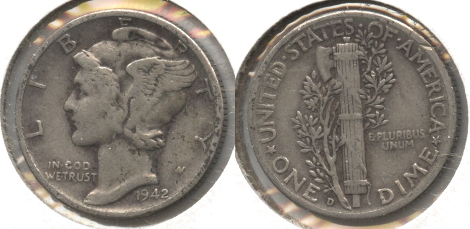 1942-D Mercury Dime Fine-12 #a