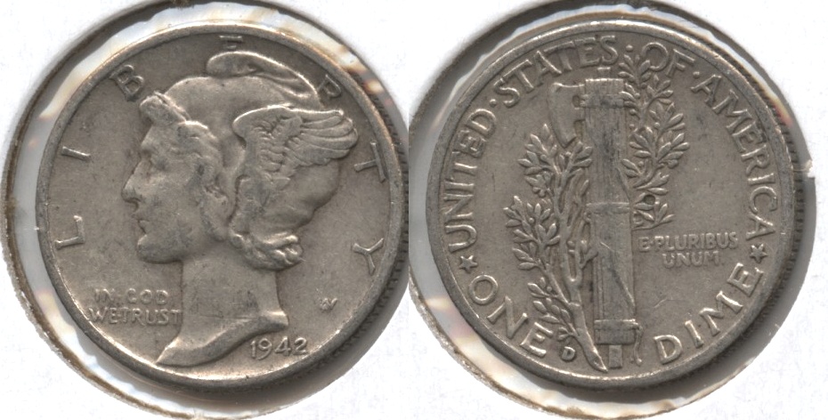 1942-D Mercury Dime Fine-12 #t