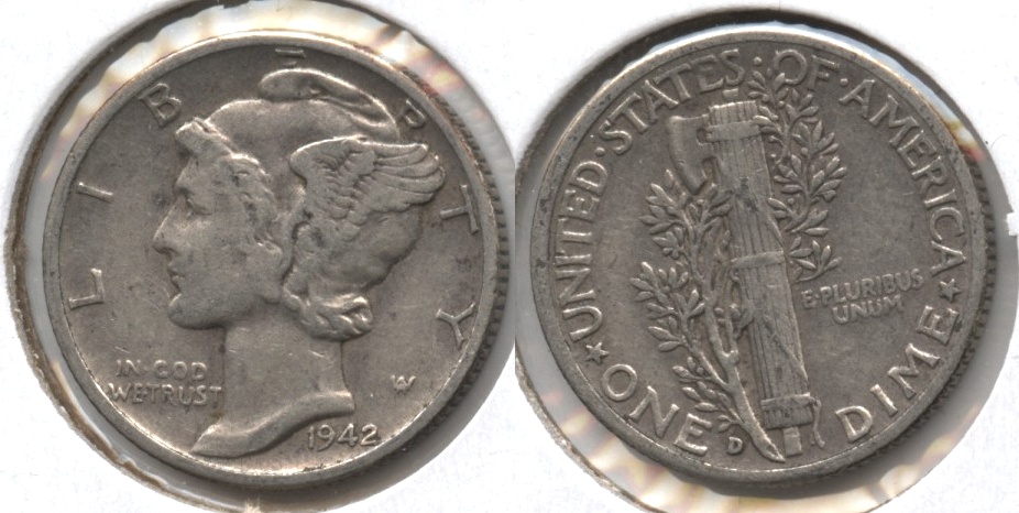 1942-D Mercury Dime Fine-12 #v