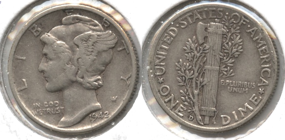 1942-D Mercury Dime Fine-12 #z