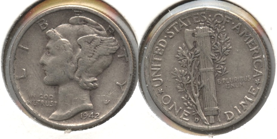 1942-D Mercury Dime VF-20 #a