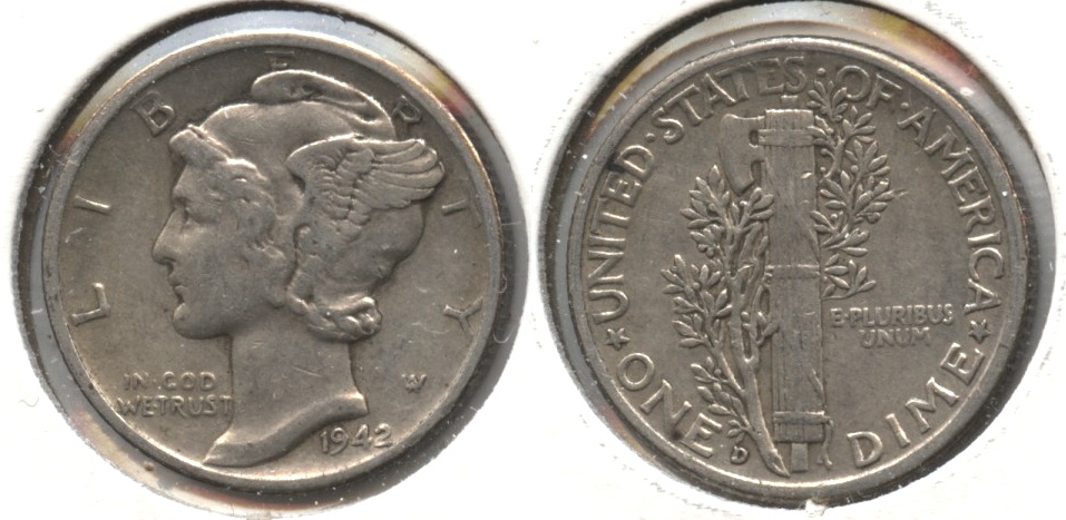 1942-D Mercury Dime VF-30 #b