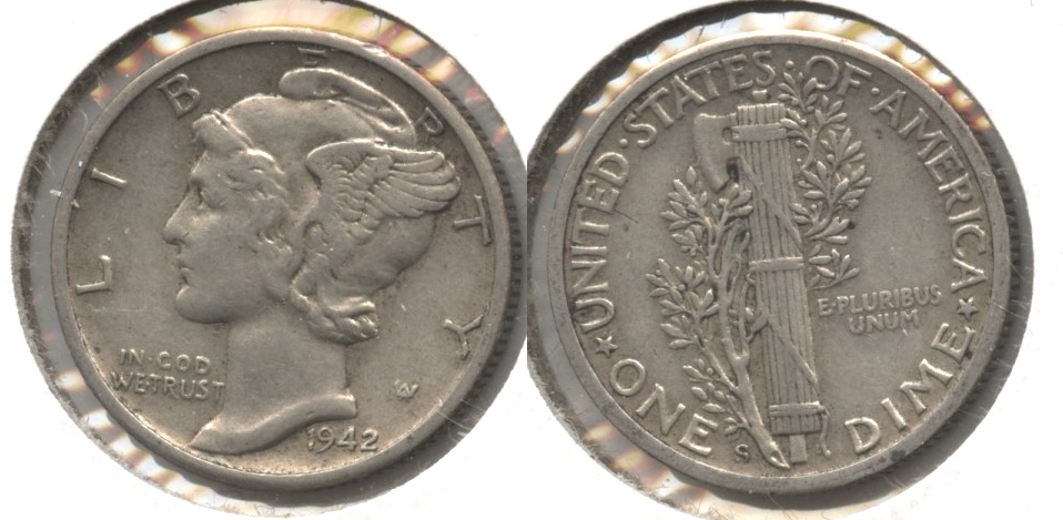 1942-S Mercury Dime EF-40 #a