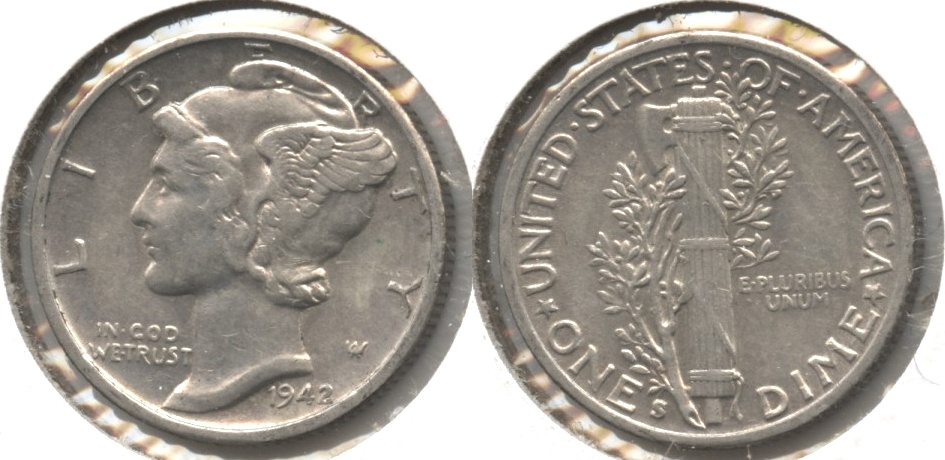 1942-S Mercury Dime EF-40 #c