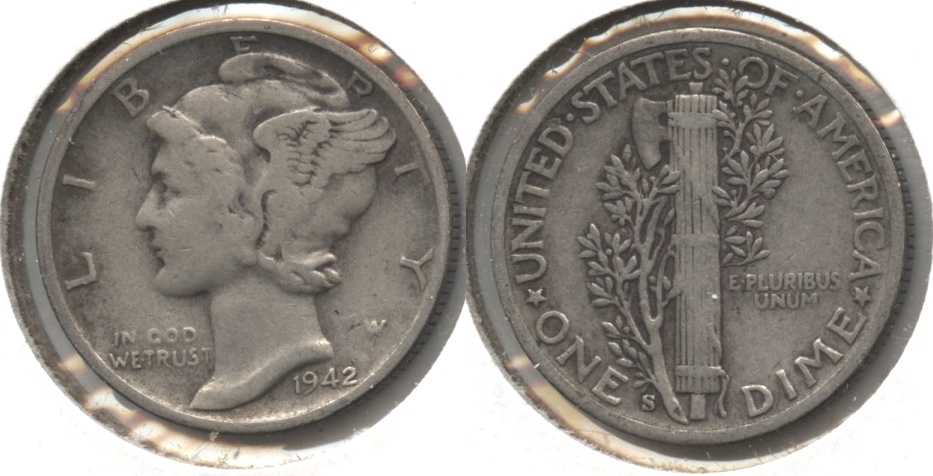 1942-S Mercury Dime Fine-12 #aa