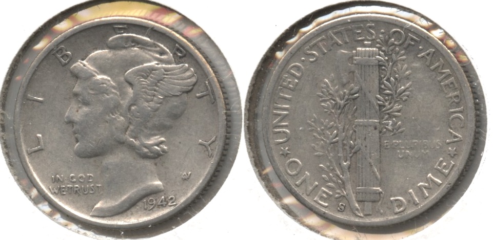 1942-S Mercury Dime VF-20 #e