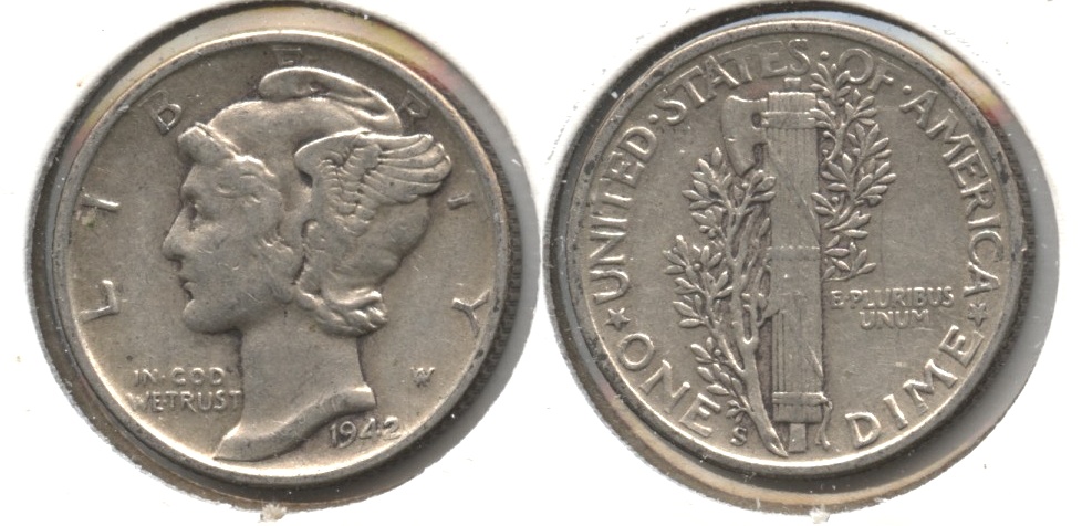 1942-S Mercury Dime VF-20 #g