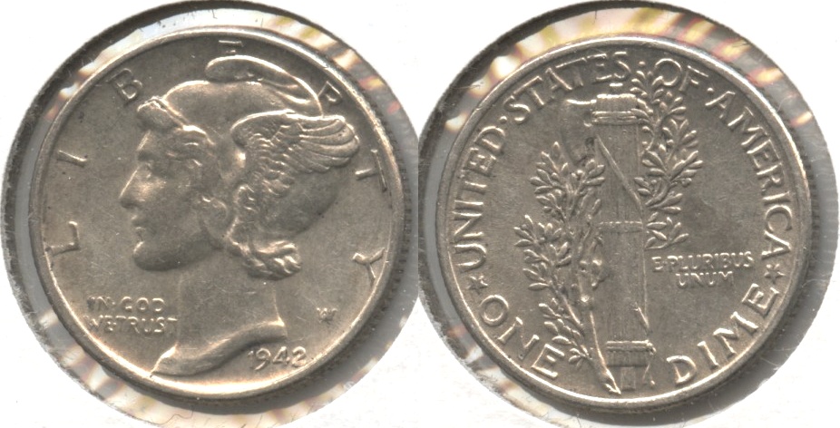 1942 Mercury Dime AU-50 #j
