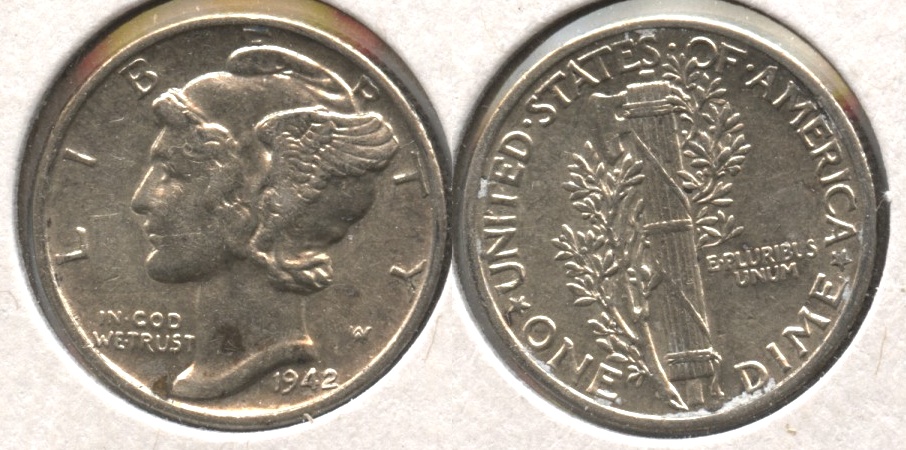 1942 Mercury Dime EF-40 #f
