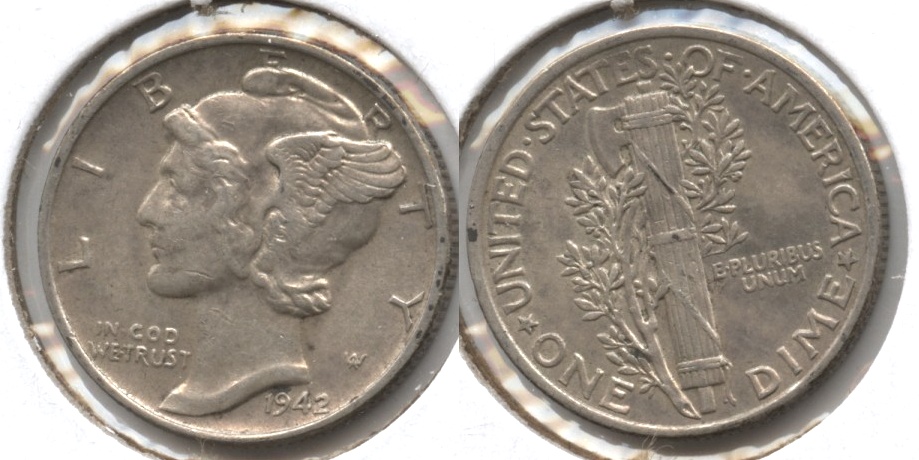 1942 Mercury Dime EF-40 #l