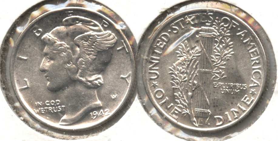 1942 Mercury Dime MS-60 #q