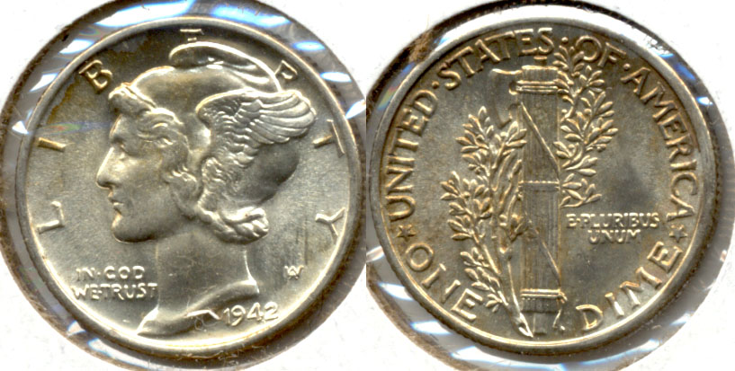 1942 Mercury Dime MS-63 d