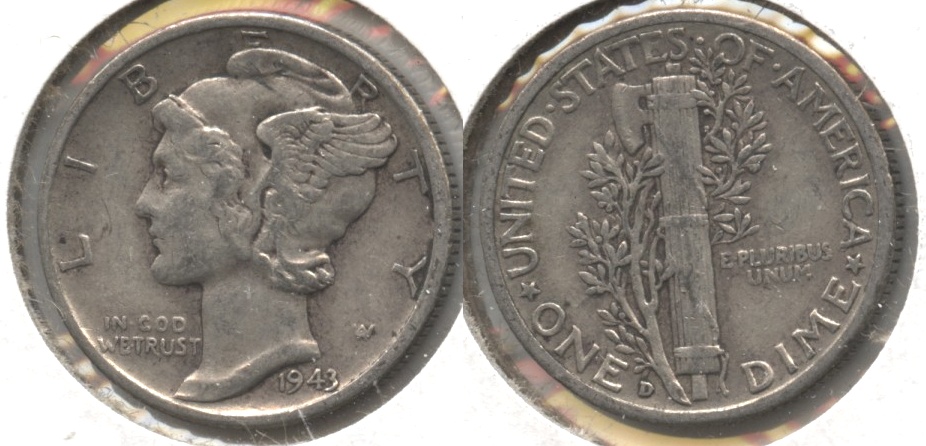 1943-D Mercury Dime Fine-12 #ai