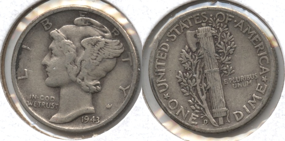 1943-D Mercury Dime Fine-12 #d