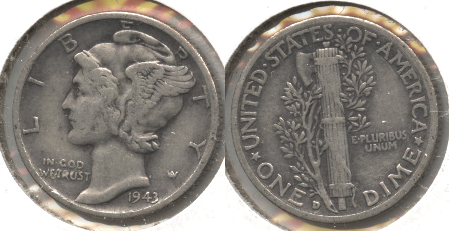 1943-D Mercury Dime Fine-12 #l